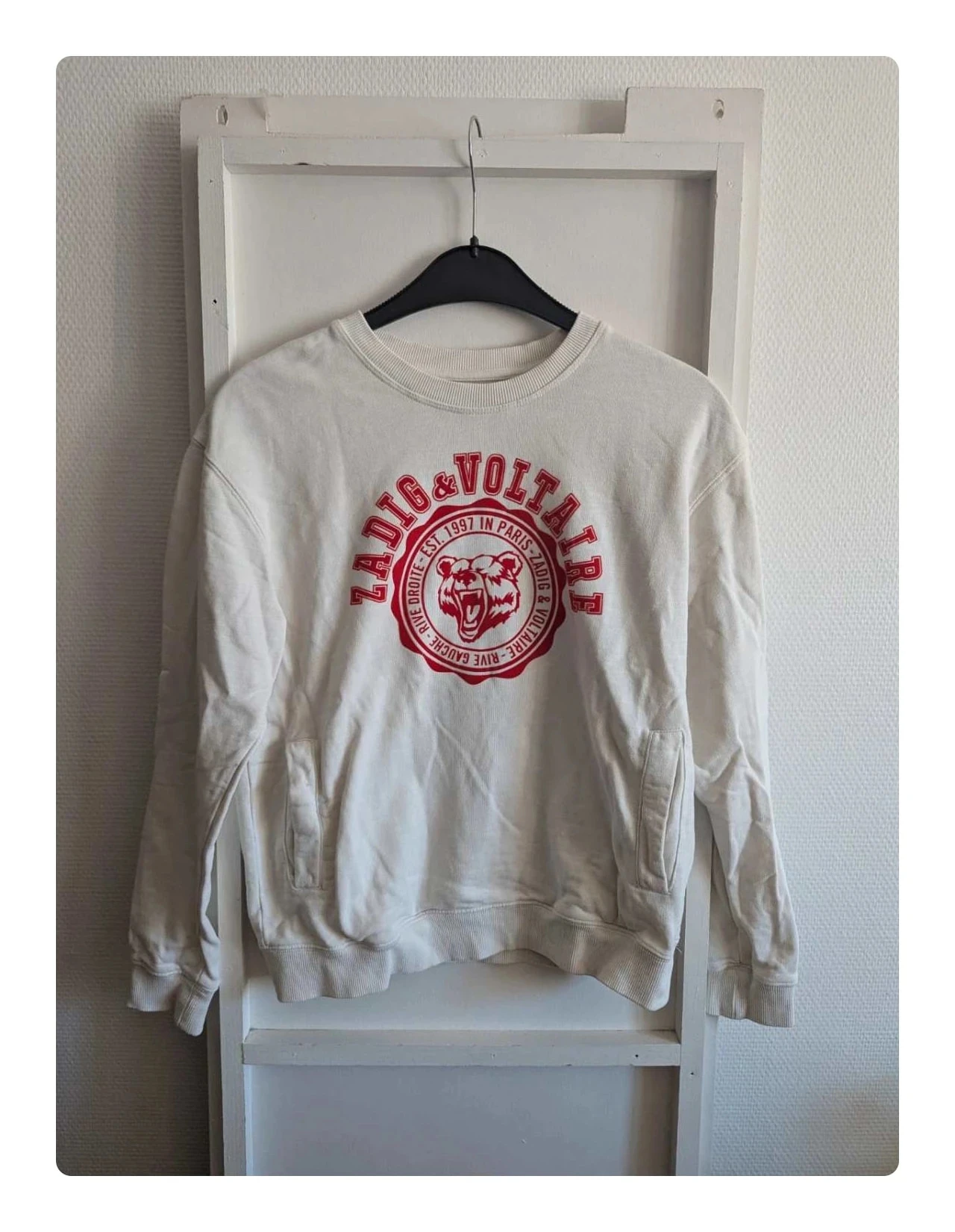 Sweat Zadig et Voltaire blanc rouge 12 ans
